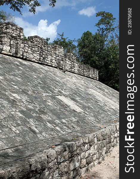 Ancient Mayan Ball Court in Coba, Mexico