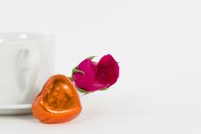 Chocolate Heart And Rose In The Valentine S Day Royalty Free Stock Images Chocolate Heart And Rose In The Valentine S Day Royalty Free Stock Images