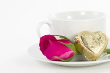 Chocolate Heart And Rose In The Valentine S Day Royalty Free Stock Photos Chocolate Heart And Rose In The Valentine S Day Royalty Free Stock Photos