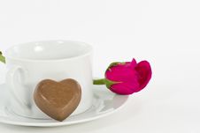 Chocolate Heart And Rose In The Valentine S Day Royalty Free Stock Image Chocolate Heart And Rose In The Valentine S Day Royalty Free Stock Image