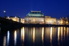 National Theater At Night In Prague Royalty Free Stock Photos National Theater At Night In Prague Royalty Free Stock Photos