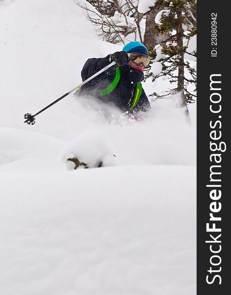 Freerider skiing in Siberia
