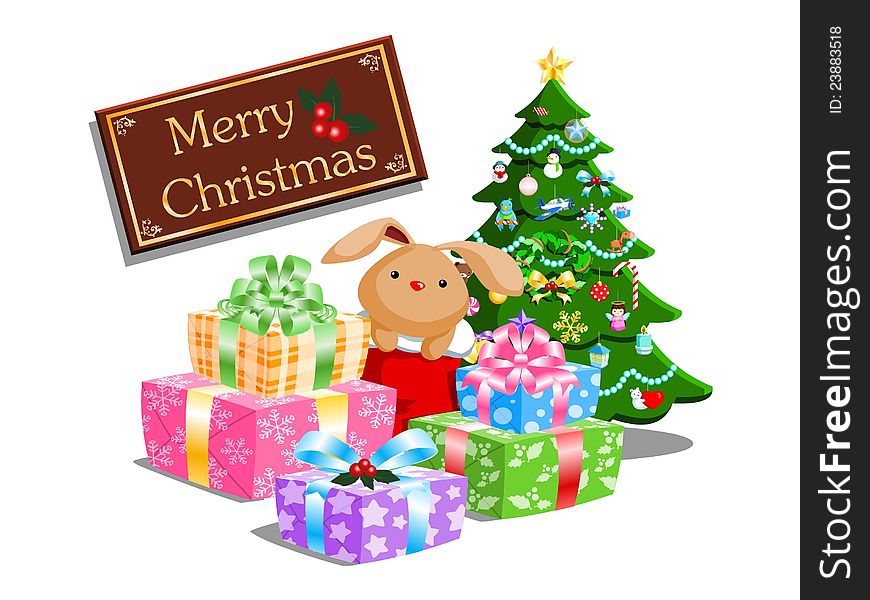 Merry Christmas greeting & gift celebration