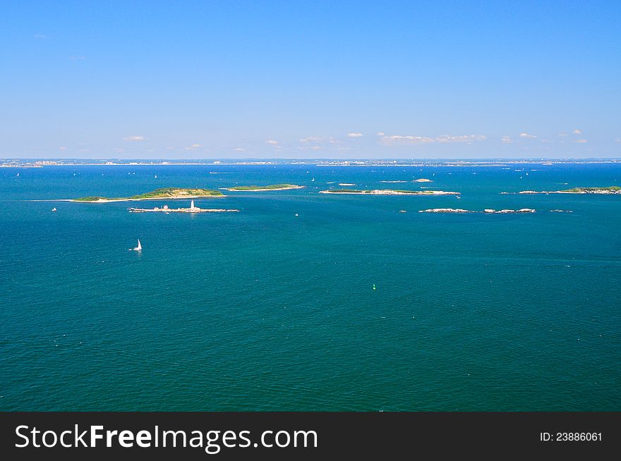 Aerial views of Boston area