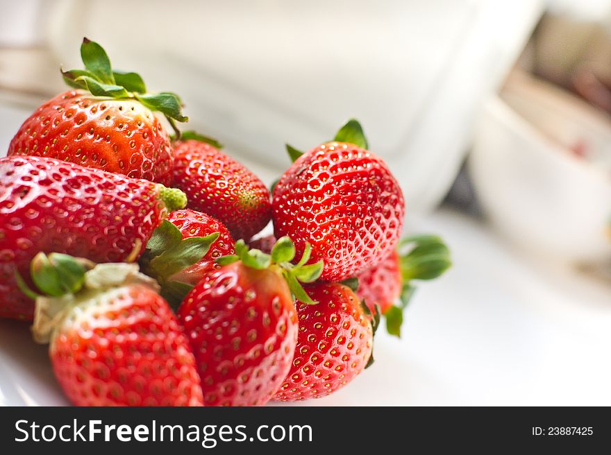 Fresh Strawberries on white background