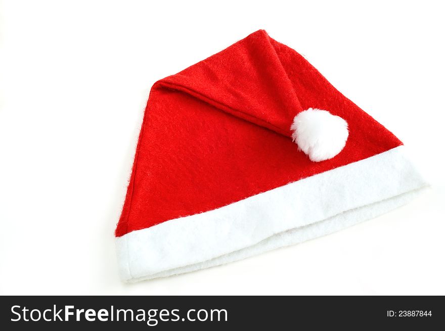 Santa Claus hat on white background