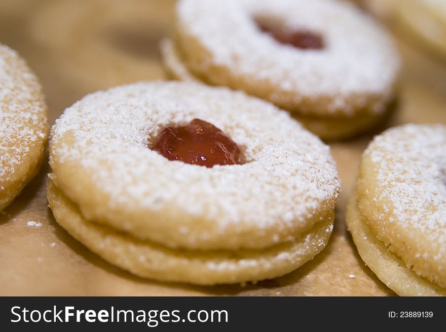 Christmas cookies on a baking tray