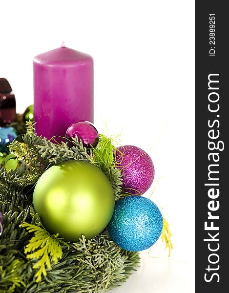 Advent wreath isolated on a white background