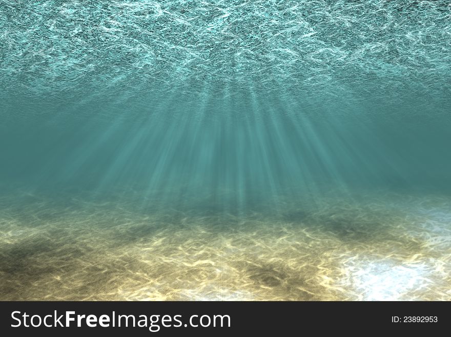 Underwater landscape with sandy bottom. Underwater landscape with sandy bottom