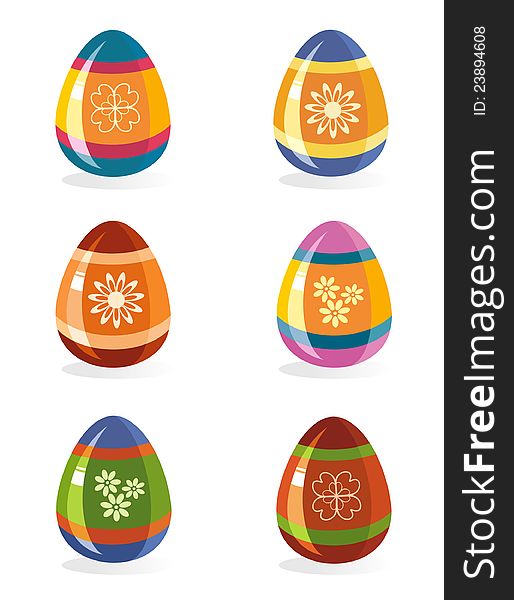 Vector illustration of Easter eggs glossy icon set. Vector illustration of Easter eggs glossy icon set