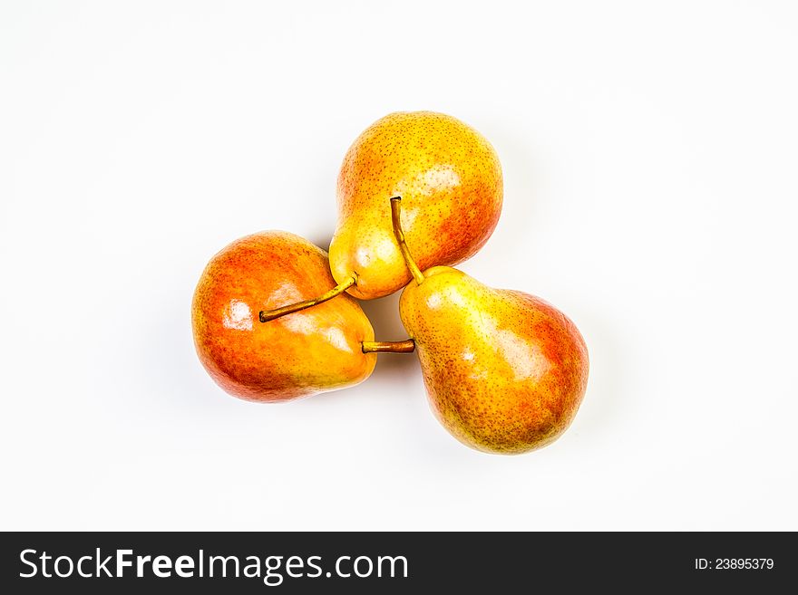 Three Pears On White Background