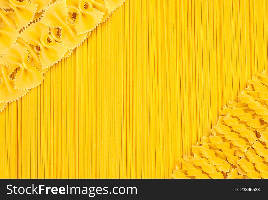 Set Of Pasta And Spaghetti As Background