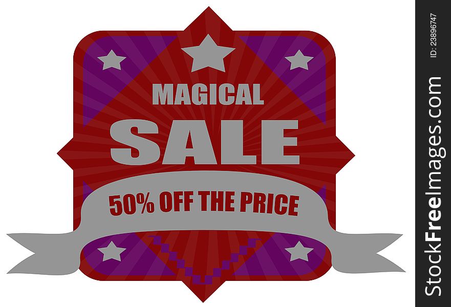 Sale label with word magical sale inside,vector illustration