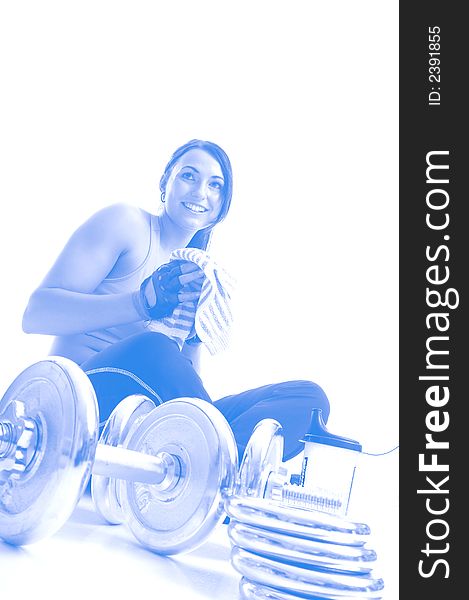 Sport muscle woman exercising gym