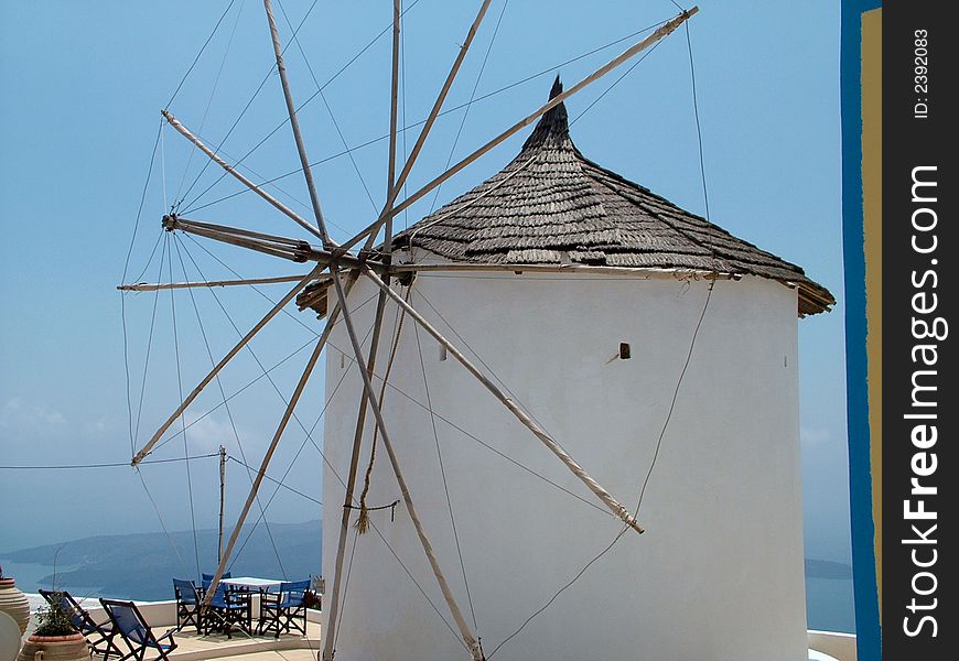 Windmill on the Island of Santorini in Greece