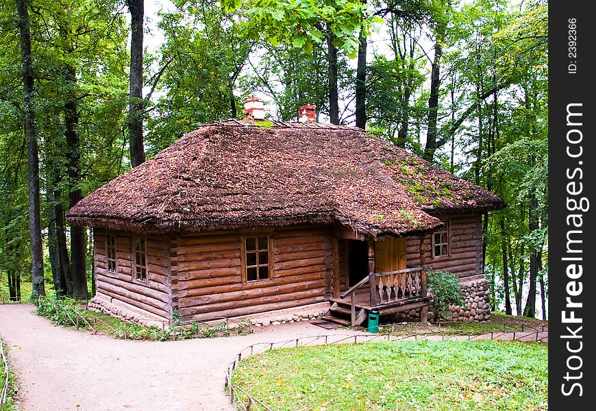 The traditional Russian lag house. The traditional Russian lag house