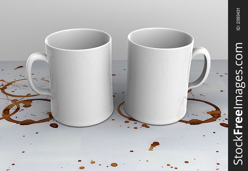 Very beautiful three-dimensional illustration. Morning coffee. 3d