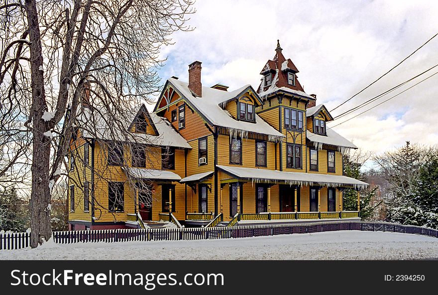 An Old Long Island House After a Major Snow Storm. An Old Long Island House After a Major Snow Storm