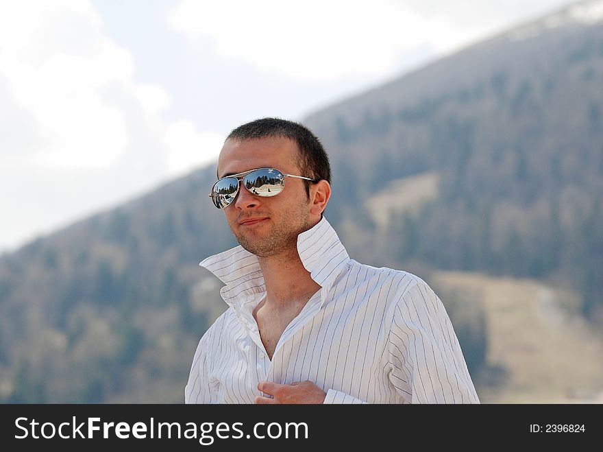 Portrait of young man with blurred background. Portrait of young man with blurred background