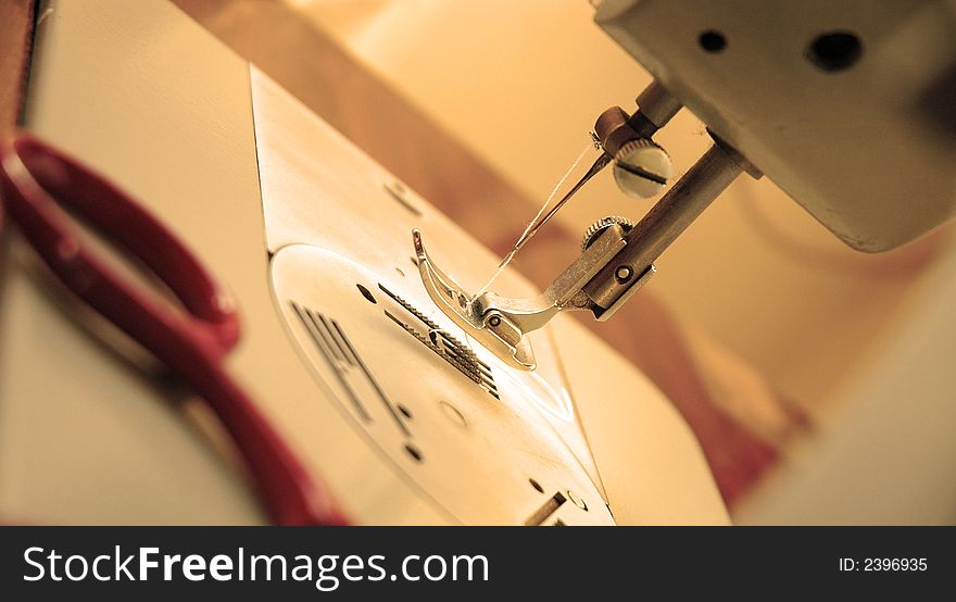 Photo Sewing machine in sepia