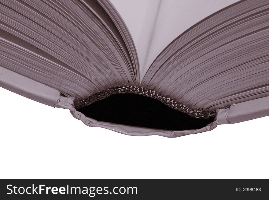 Thick Open Book, Blank Pages On A White Background, Warm Tone