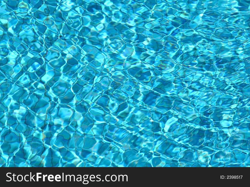 Blue fresh water movement background in swimming pool