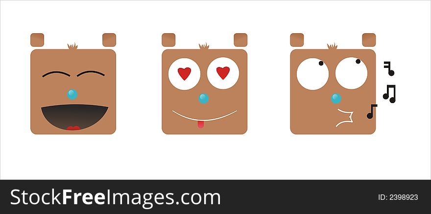 Brown bear with different emotions. Brown bear with different emotions