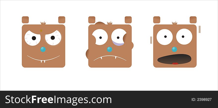 Brown bear with different emotions. Brown bear with different emotions