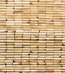 A Stack  Of Wooden Boards From Ends Royalty Free Stock Photo