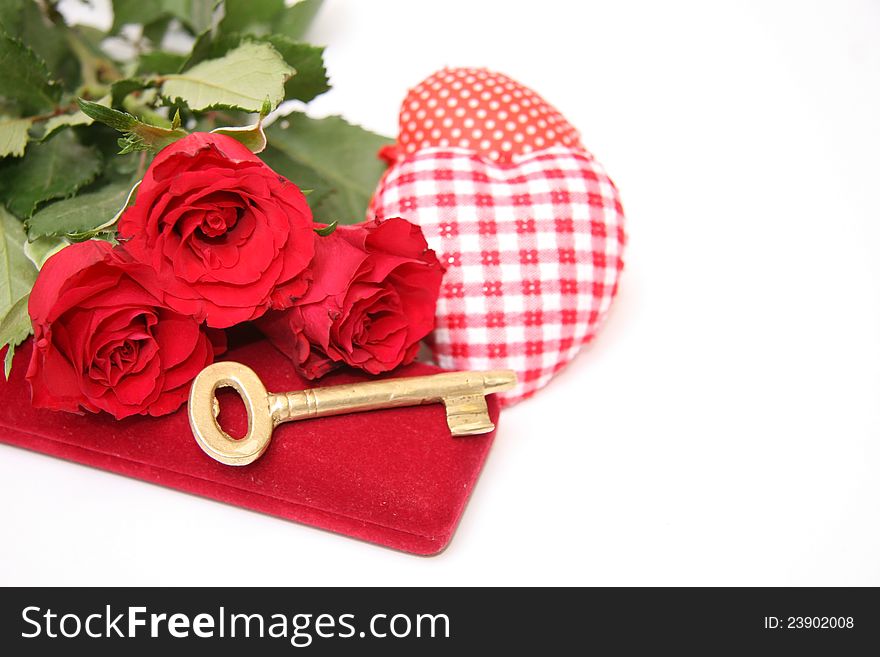 Celebration of Love, rose, key, hearts