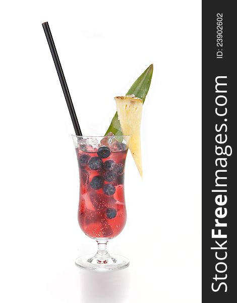 Fruit cocktail isolated on white back ground