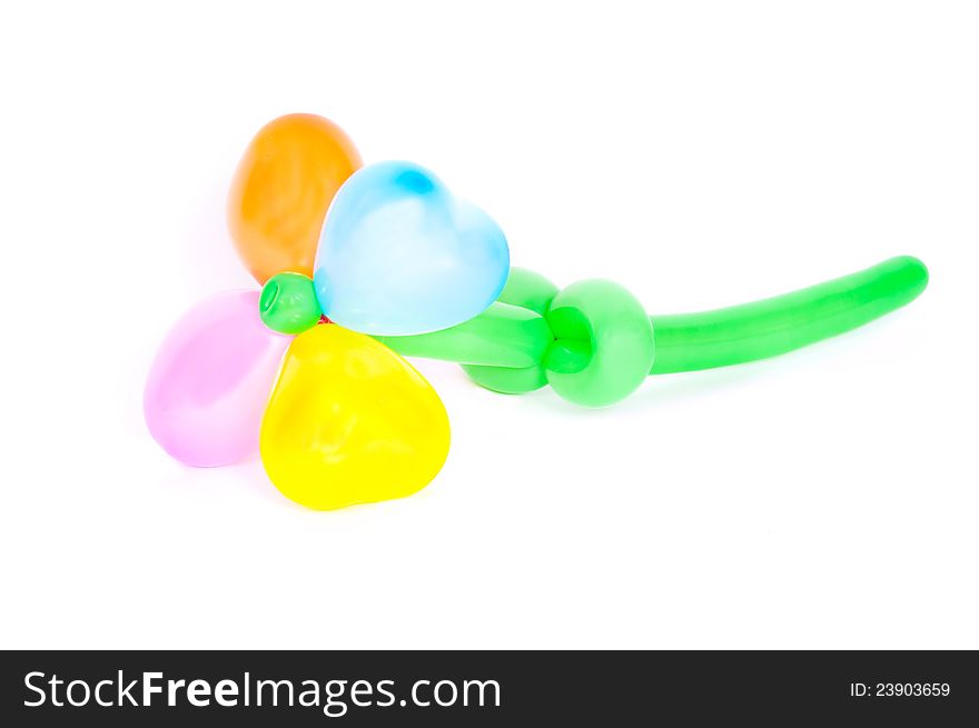 Balloon in the form of a flower on a white background