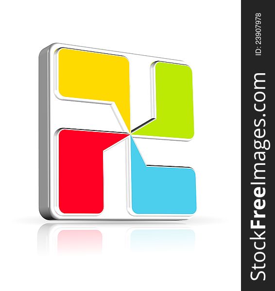 3D colorful icon with four speech bubbles
