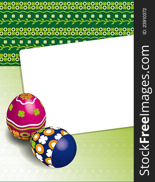Easter greeting card with whitespace for custom text. Easter greeting card with whitespace for custom text