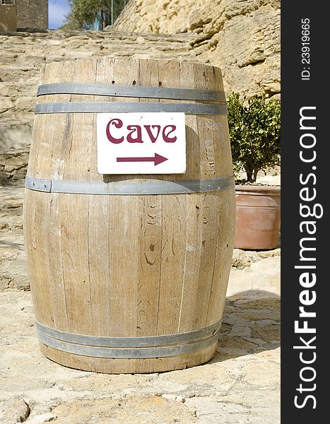 Cask of wine cellar in Provence, France