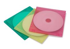 CD Or DVD In Colorful Plastic Cases Royalty Free Stock Photo