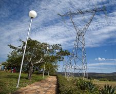 Power Line Tower Stock Photo