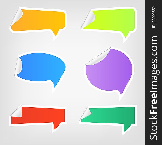 Set of different colorful web speech icons. Set of different colorful web speech icons