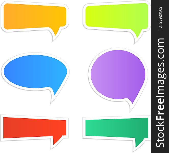 Set of different colorful web speech icons