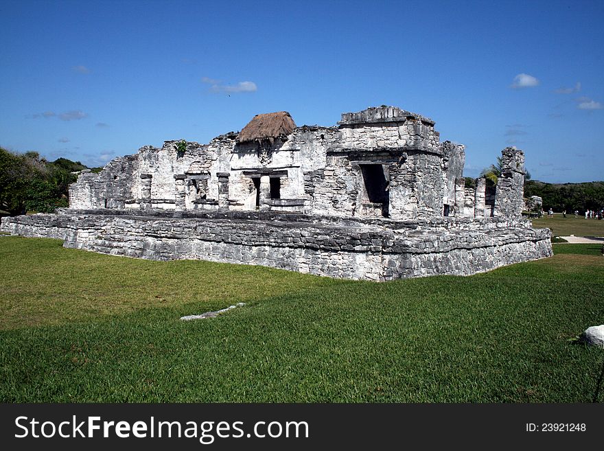 The mayan ruins of the palace at tulum in mexico