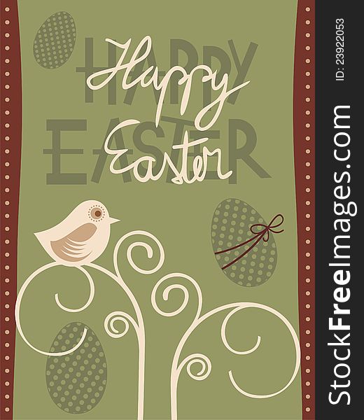 Easter greeting card spring decorative elements