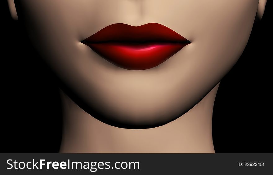 3d render of red lips by me. 3d render of red lips by me