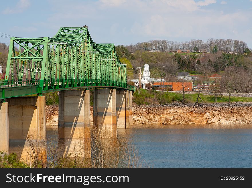 Bridge leading to downtown Dandridge, Tennessee