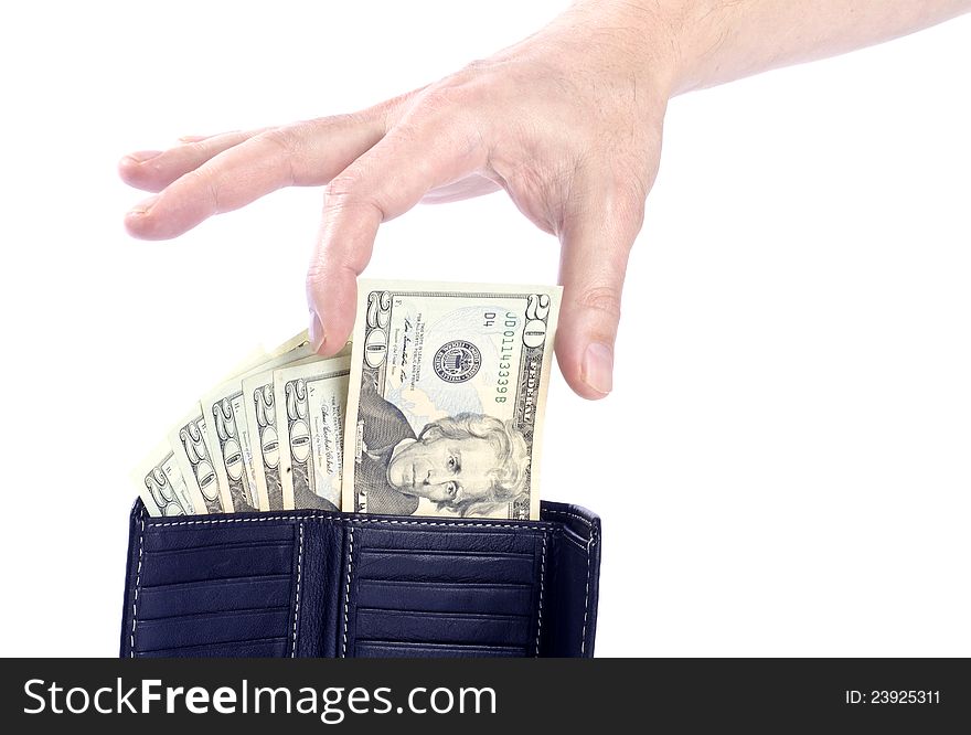 Hand Holding One Twenty US Dollar Bill