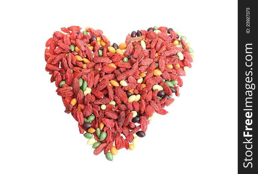 Heart From Red Dried Goji Berries