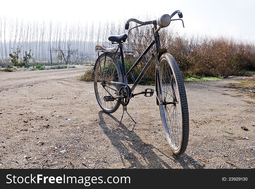 A Big Old Bicycle In The Rural Environment