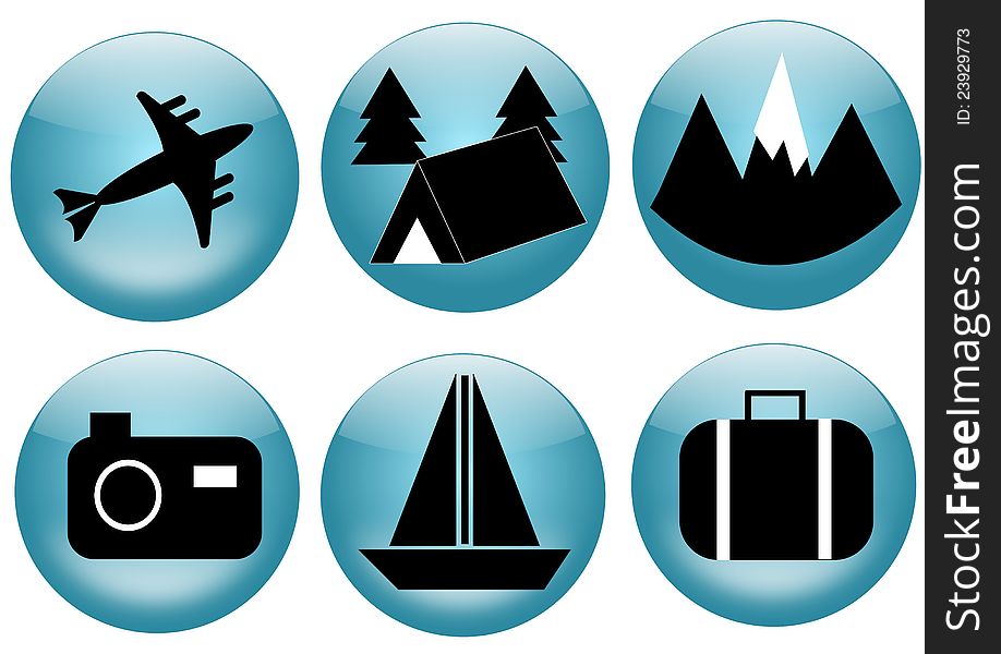 Travel and tourism icon set isolated on white background