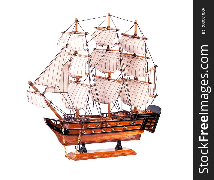 Toy wooden ship