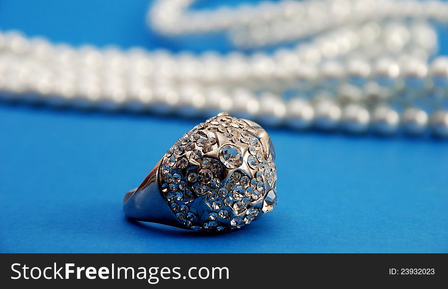 Pic of Fashion ring on blue background