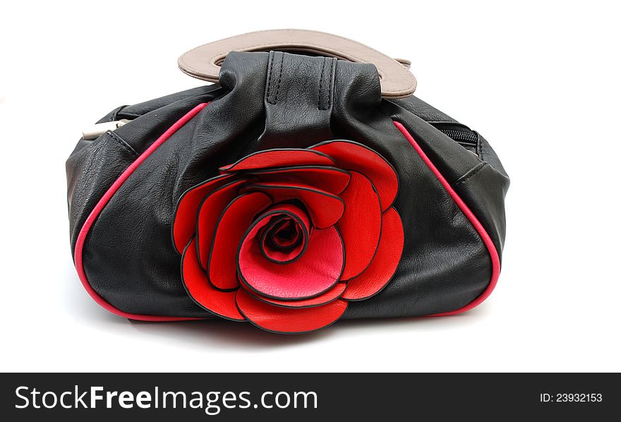 Pic of Women  handbag with rose flower
